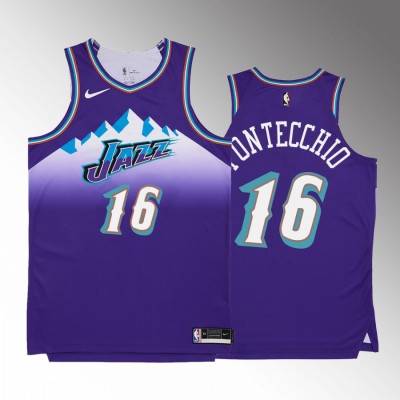 Utah Jazz #16 Simone Fontecchio Men's Purple Nike NBA 2022-23 Classic Edition Jersey Men's